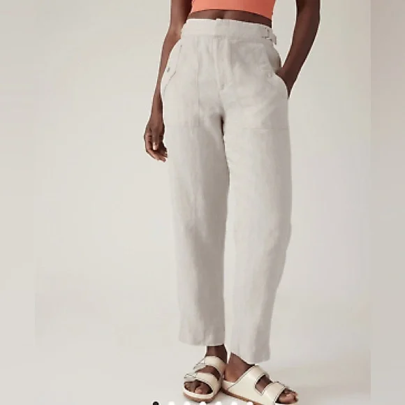Athleta Voyager Linen Pant #586941 Natural Tan Size 12 - Picture 11 of 11